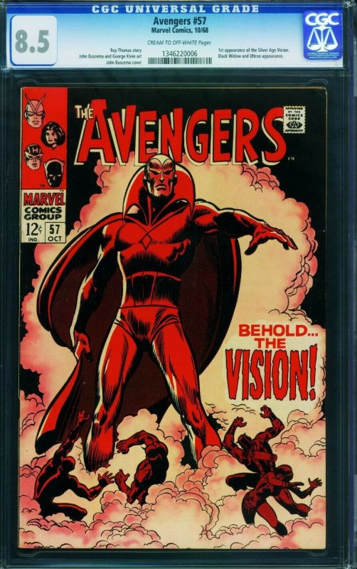 Avengers #57 CGC 8.5 - first appearance of THE VISION! Marvel 1346220006