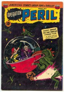 Operation Peril #9 1951- wild headlight / monster cover VG+