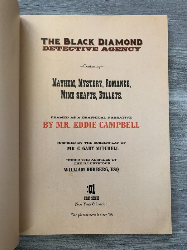 2007 BLACK DIAMOND DETECTIVE AGENCY by Eddie Campbell SC FN 6.0 2nd Printing