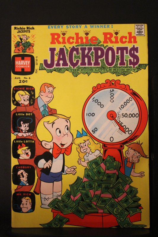 Richie Rich Jackpots #6 (1973) High-Grade VF/NM Richie Penny Weight gives bucks!