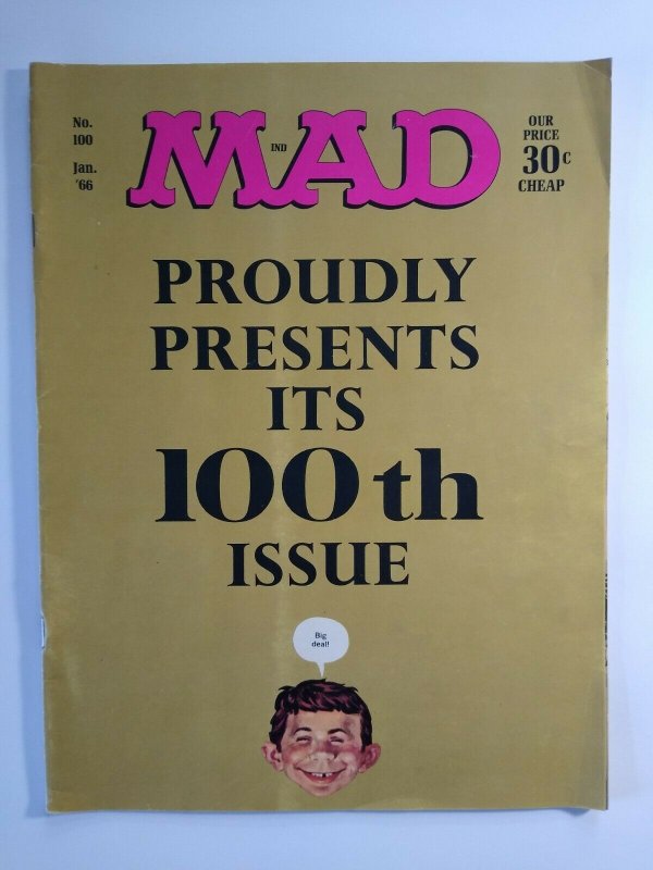 Mad Magazine Jan 1966 No 100 The Adventures of Ozzie and Harriet Nelson Family 