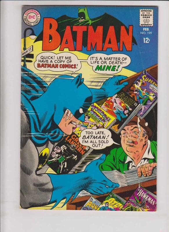 Batman #199 FN february 1968 - silver age dc comics - batman buys comics