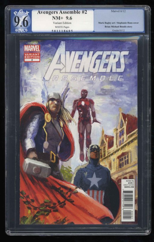 Avengers Assemble #2 PGX NM+ 9.6 White Pages Art Appreciation Variant