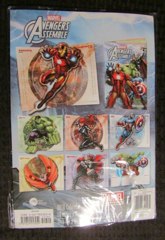 2016 AVENGERS ASSEMBLE 14x9.5 Pop-Up Calendar SEALED Marvel