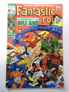 Fantastic Four #89 (1969) VG- Condition centerfold detached top staple