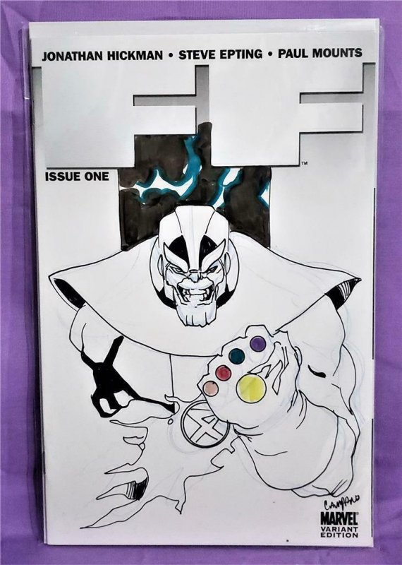 FF #1 Future Foundation Thanos Signed & Remarked by Chris Campana (Marvel, 2011) 