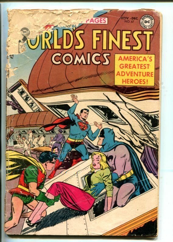 WORLD'S FINEST  #67-1953-DC-BATMAN-ROBIN-SUPERMAN-GREEN ARROW-pr/fr