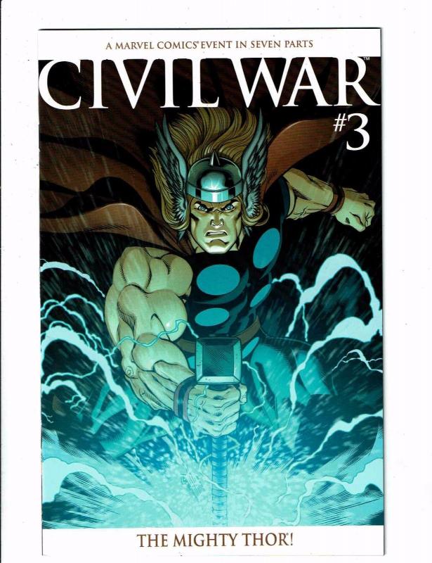 Civil War # 3 NM 1st Print VARIANT Cover Marvel Comic Book Avengers Thor J123