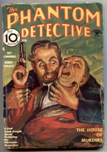 Phantom Detective Pulp 2/1935- Gruesome cover G/VG