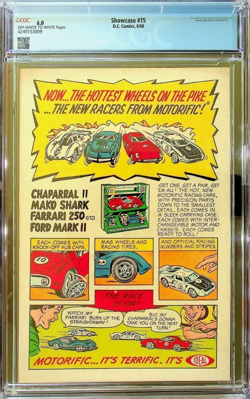 Showcase #75 (1968) - CGC 6.0 - Cert#4240153009