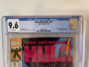 Incredible Hulk #395 CGC 9.6 - 1st appearance of Mr. Frost  (1992)