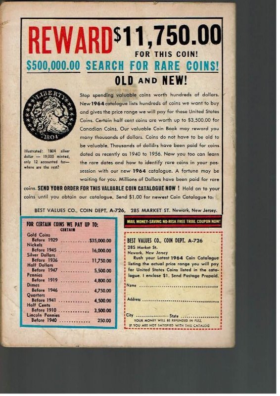 My Greatest Adventure #85 (1964)VG-*Stains Back Cover*