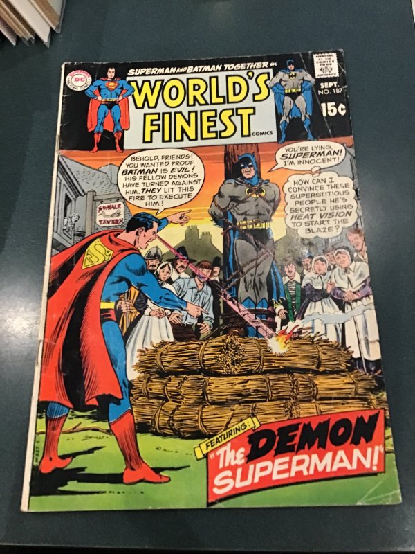 World's Finest Comics #187 (1969) Mid-grade Supes/Batman Key! VG/FN Wow!