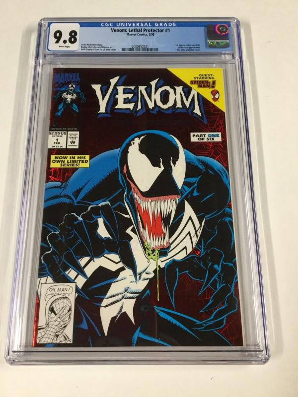 Venom Lethal Protector 1 Cgc 9.8 White Pages Marvel 