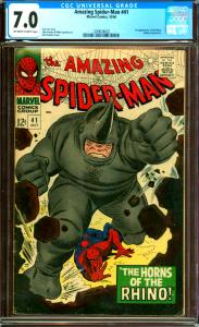 Amazing Spider-Man #41 CGC Graded 7.0 1st Rhino