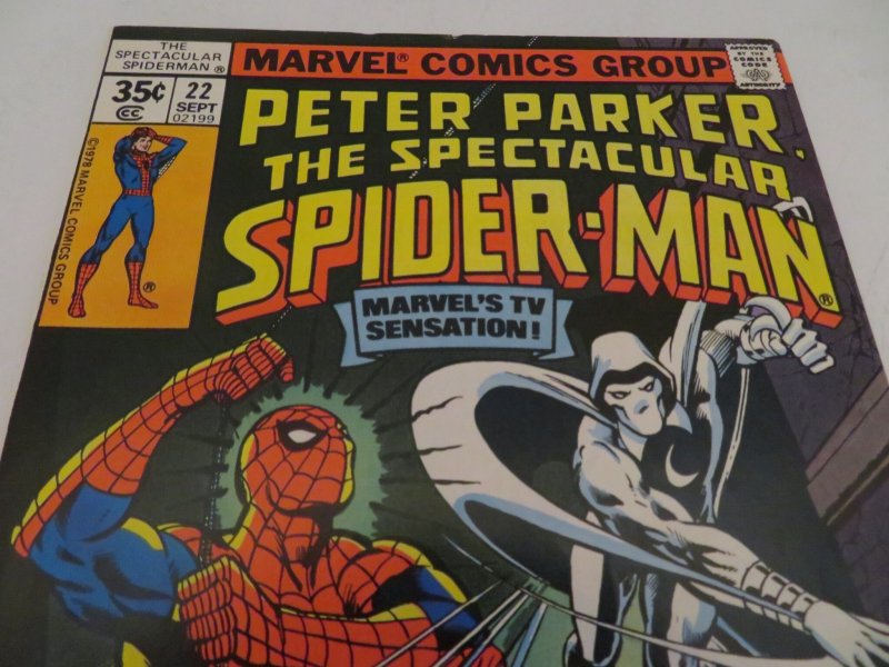 The Spectacular Spider-Man #22  (1978) Moon Knight Comic Book  FN 6.0