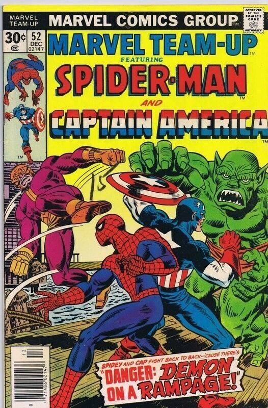 Marvel Team Up #52 ORIGINAL Vintage 1976 Spiderman Captain America