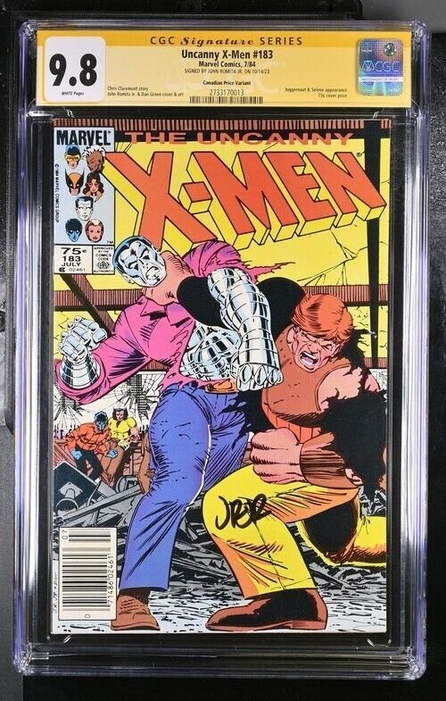 Uncanny X-Men (1984) #183(CGC 9.8 SS) Signed Romita Jr. * Canadian Price Variant