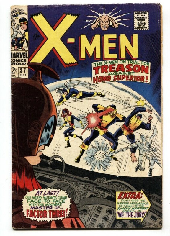 X-MEN #37 comic book 1967-MARVEL COMICS Cyclops VG 