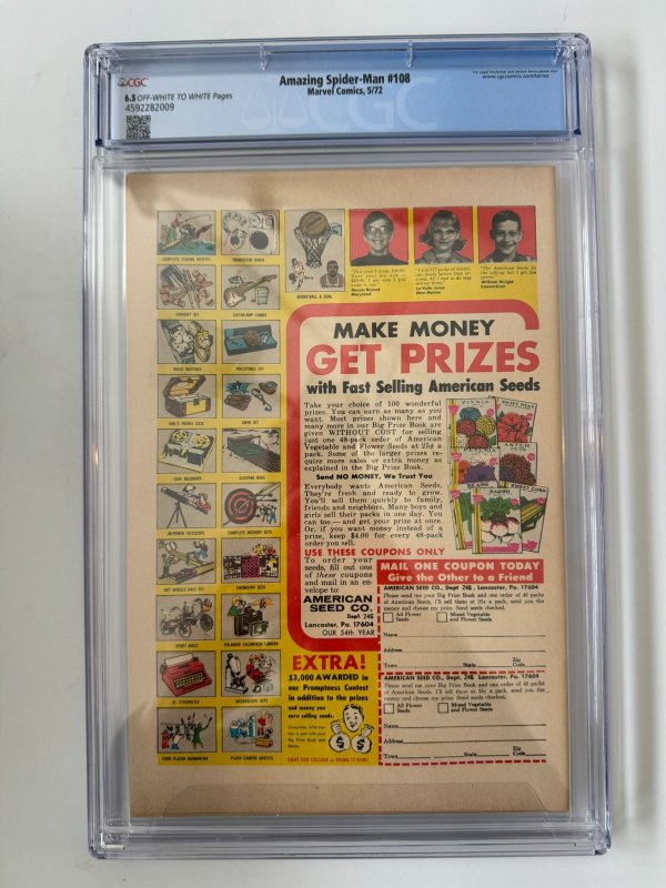 Amazing Spider-Man #108 CGC Graded 6.5 (1972)