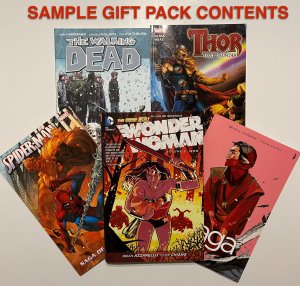 Graphic Novel Comic Book Gift Pack Grab Bag 5 TPBs/HCs Assorted Marvel/DC/Indy