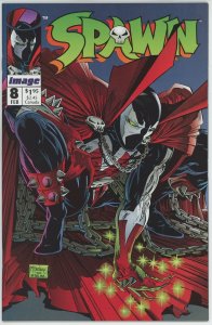 Spawn #8 (1992) - 9.6 NM+ *In Heaven/Spiderman Homage Cover*