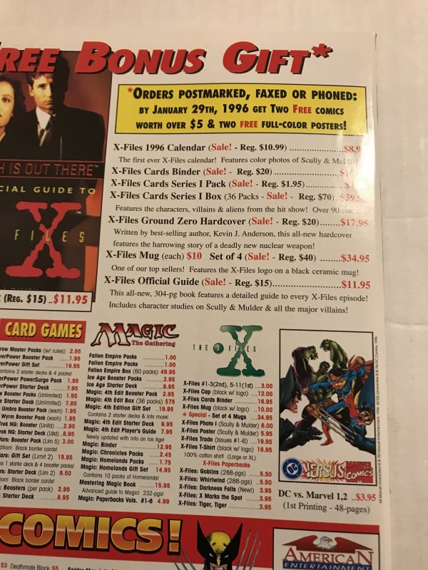 THE X-FILES Special Edition #2 : Topps 1995 VF-; Newsstand Variant, Fox & SCULLY