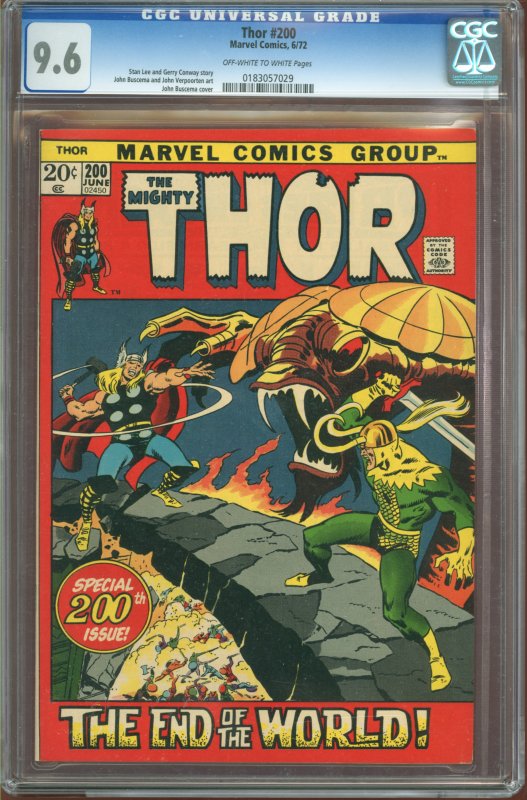 Thor #200 (1972) CGC Graded 9.6 - Ragnarok issue