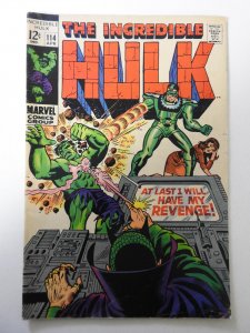 The Incredible Hulk #114 (1969) FN- Condition! 1/2 in tear bc