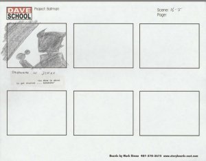 2004 LEGO BATMAN Storyboard Art by Mark Simon VF 8.0 Joker Sillouette Scene16-5