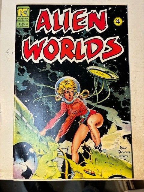 ALIEN WORLDS #4 Pacific COM 1983 DAVE STEVENS classic cover VF+ 14 pages inks