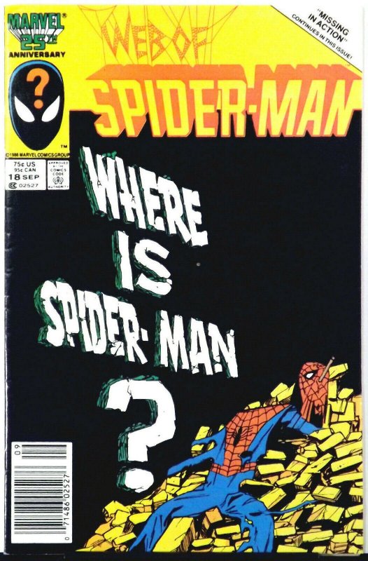 WEB OF SPIDER-MAN #18 VF 1st Appearance Eddie Brock (Venom) Marvel Comics 