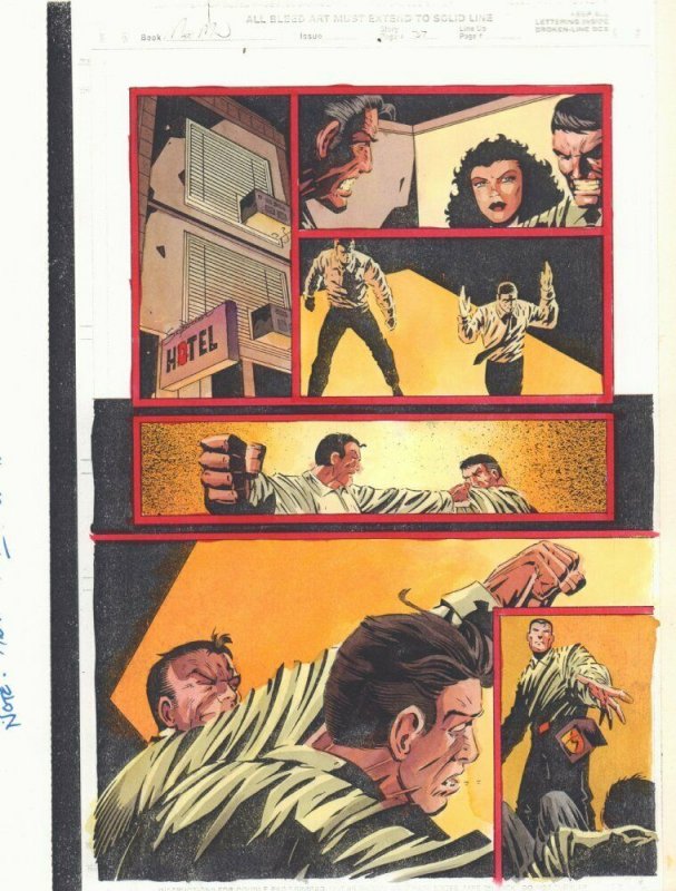 Spider-Man: Made Men #1 p.37 Color Guide Art - Fight - 1998 by John Kalisz