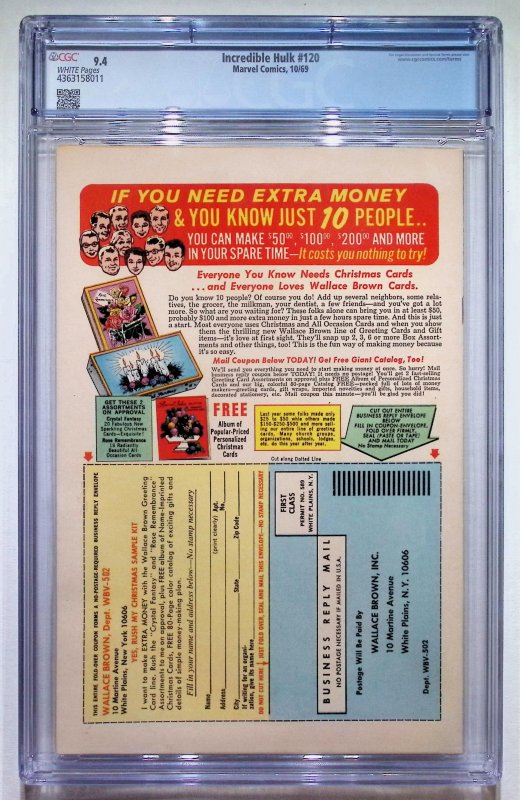 The Incredible Hulk #120 (1969) CGC 9.4