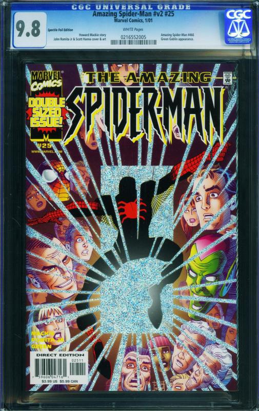 AMAZING SPIDER-MAN Vol 2 #25 2001-green goblin-CGC GRADED 9.8 0216552005