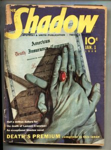 The Shadow //  January 1 1940 // Death's Premium // Maxwell Grant // FR