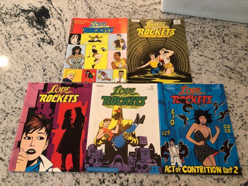 Lot Of 5 Love & Rockets Fantagraphics Comic Books Magazines # 6 7 8 9 10 TD15