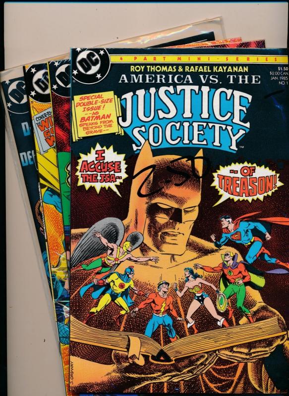 DC Comics SET  JUSTICE SOCIETY 1985 #1-#4 VERY FINE (HX756)