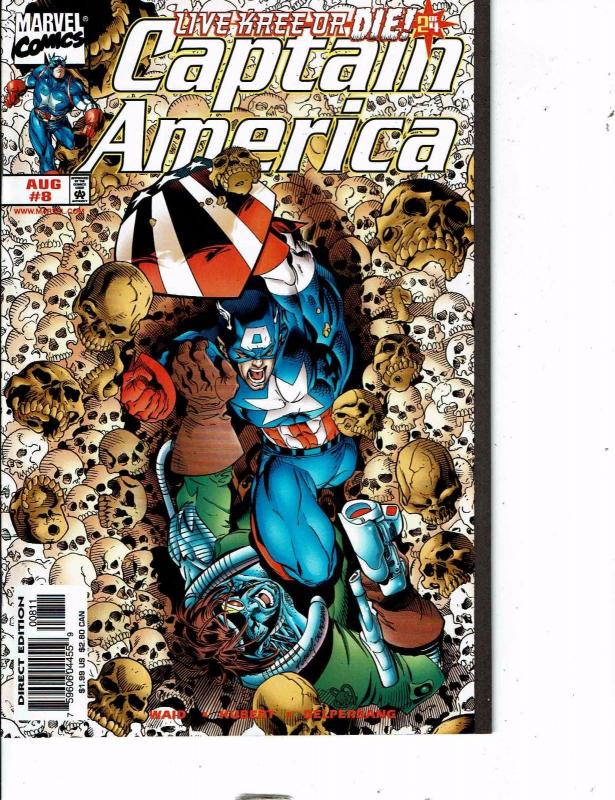 Lot Of 7 Captain America Marvel Comic Book #7 8 9 10 13 14 15 AB5