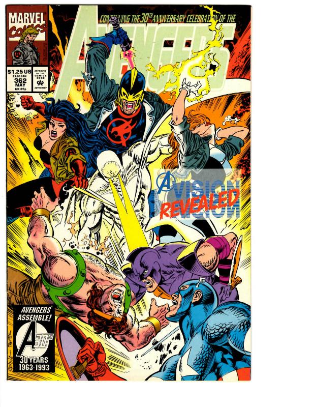 6 Avengers Marvel Comic Books # 359 360 361 362 368 369 Vision Nova Beast BH7
