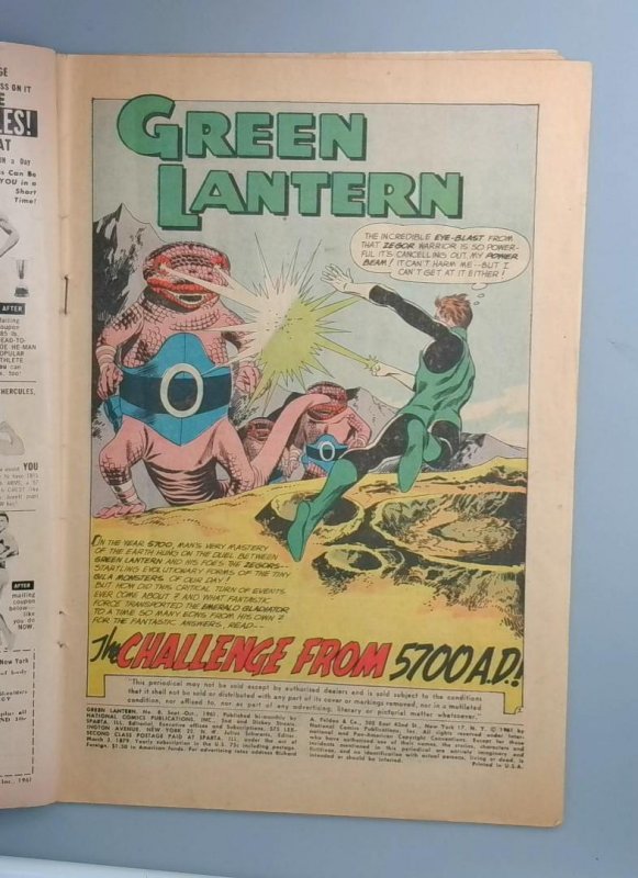 Green Lantern #8 GD+ 1st Iona Vanel (Top Staple Dethatched) DC Comics 1961 JR1
