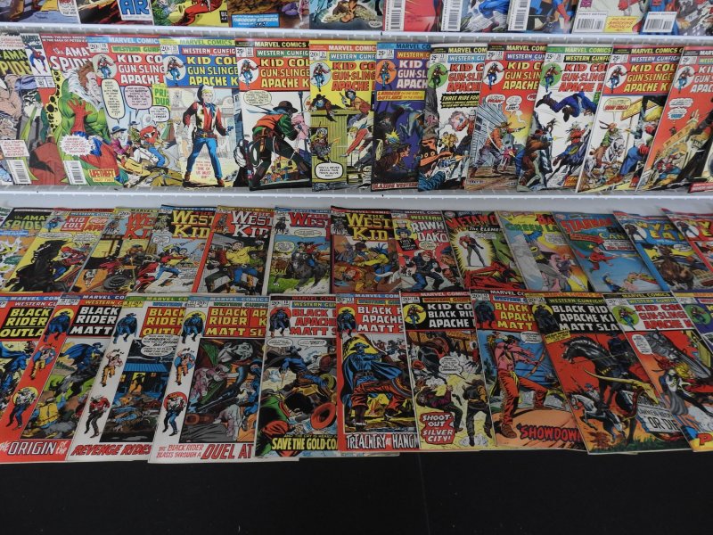 Huge Lot 140+ Comics W/ Amazing Spider-Man, Western Gunfighters, +More Avg VG/FN