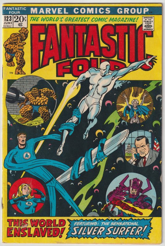 Fantastic Four #123 (Jun 1972, Marvel) VG-FN (5.0) Silver Surfer & Galactus apps