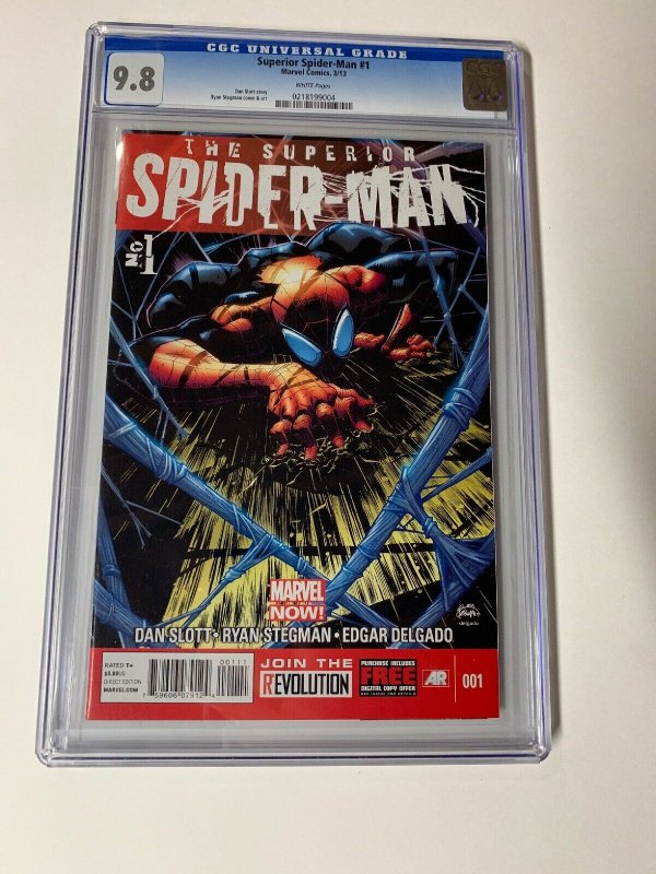 Superior Spider-man 1 Cgc 9.8 White Pages Marvel 2013