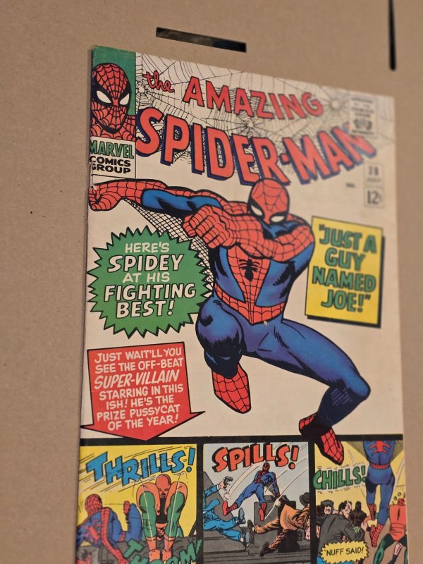 The Amazing Spider-Man #38 (1966) Last Ditko!Joe Smith first app fn/vf