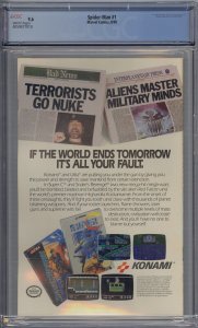 SPIDER-MAN #1 CGC 9.6 LIZARD TODD MCFARLANE WHITE PAGES