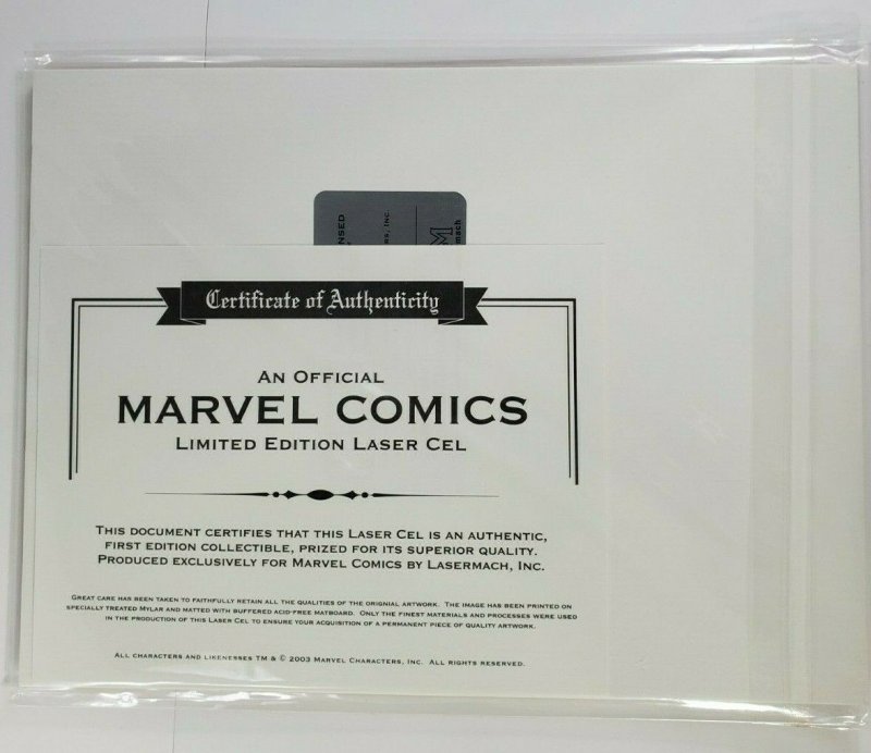 Spider-Man limited edition laser cel NEW Marvel Comics 2003