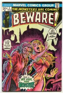 Beware #5 1973- Marvel Horror- headlight cover FN