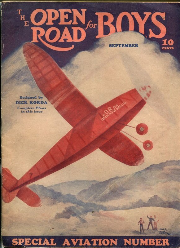 OPEN ROAD FOR BOYS 09/1940-DOORE INTERIOR ART-PULP FICTION-AVIATION ISSUE-vg