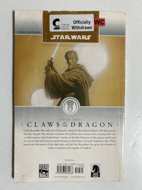 Star Wars Legacy Vol 3 TPB Claws of the Dragon EX-LIBRARY READER COPY